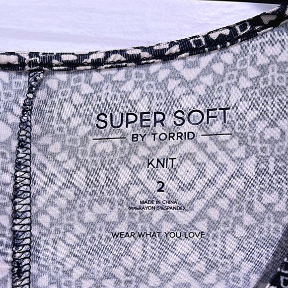 TORRID Maxi Super Soft Knit Dress Black Beige Side Slit Womens Plus Size 2X XXL - Picture 6 of 8